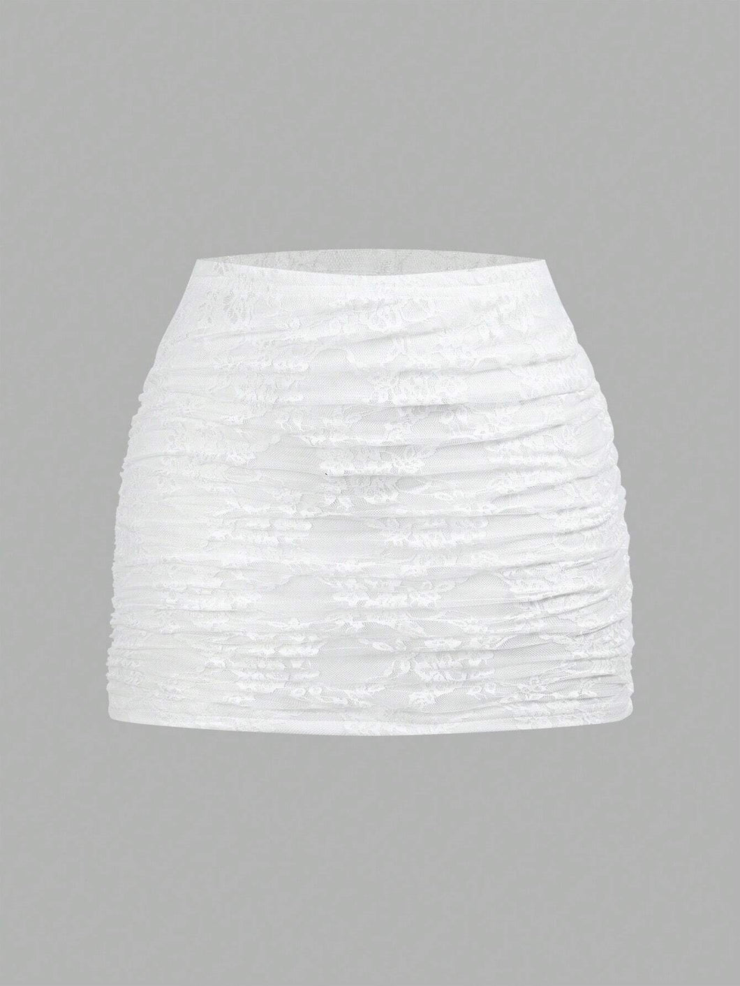 Floral Lace Fitted Skirt